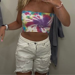 Emma & Sam Tie Dye Tube Top Cropped Top from LF